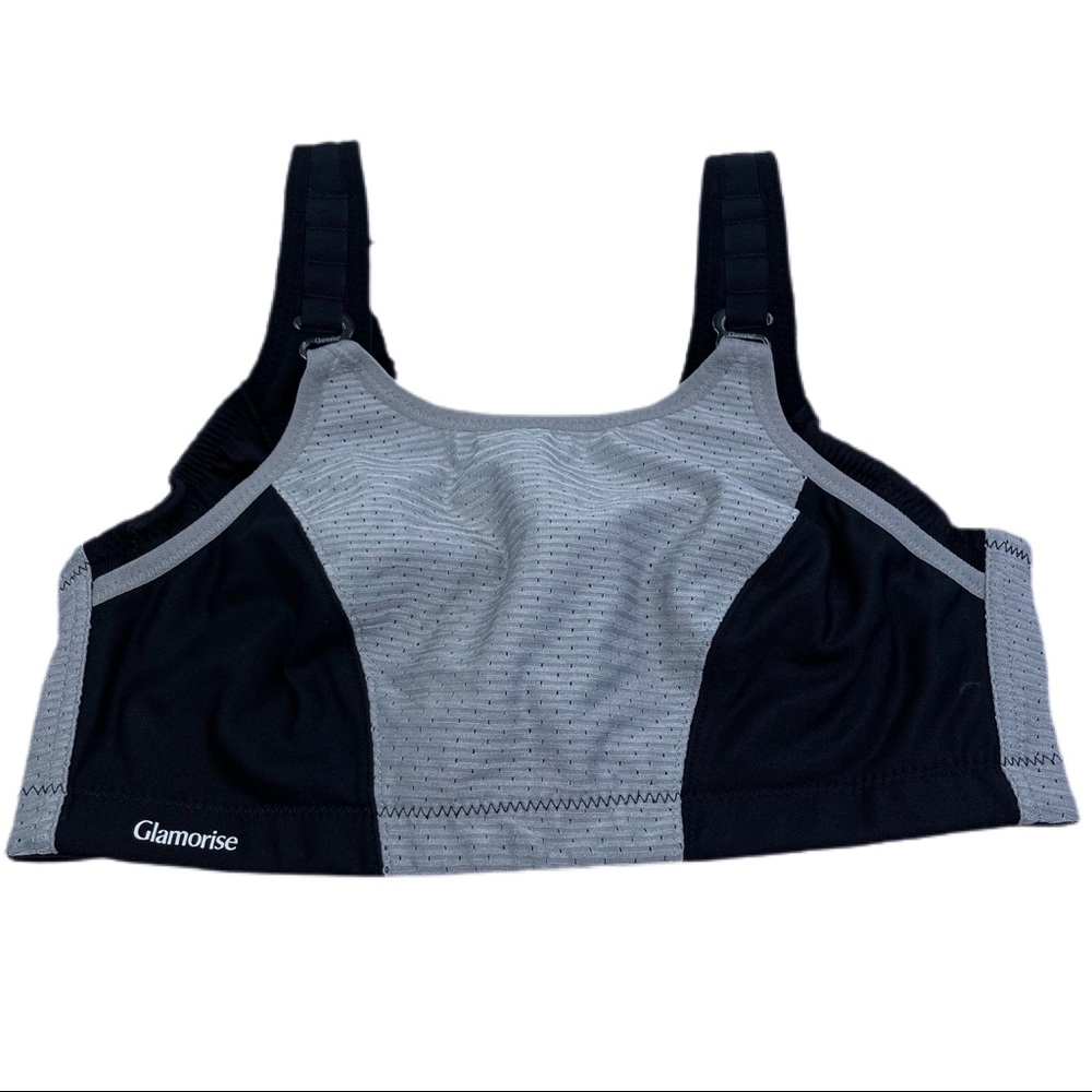 Glamorise Gray Black Sports Bra 1166 36B